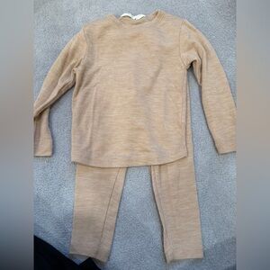 H&M kids dusty pink merino wool set